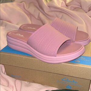 Cloudsteppers by Clarks Women's Purple Slide Sandals